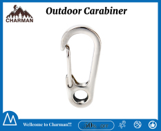 Cắm Trại Ngoài Trời Đi Bộ Đường Dài Carabiner Móc Thép Không Gỉ Keychain Khóa Phát Hành Keyring