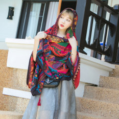Khăn Choàng Cổ Boho Đi Biển Họa Tiết Tế Bào – Cotton Viscose – 90x180cm – Mã KC071