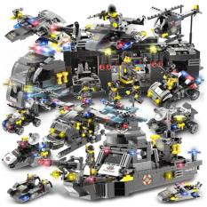 Bộ đồ chơi xếp hình Lego Naval Aircraft Special Police Military 792 mảnh ghép, 8 hình người, 27 hình thay đổi