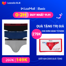 Combo 3 quần lót nam cotton tam giác chất liệu co giãn, thoáng mát iBasic PANM077 – Màu ngẫu nhiên