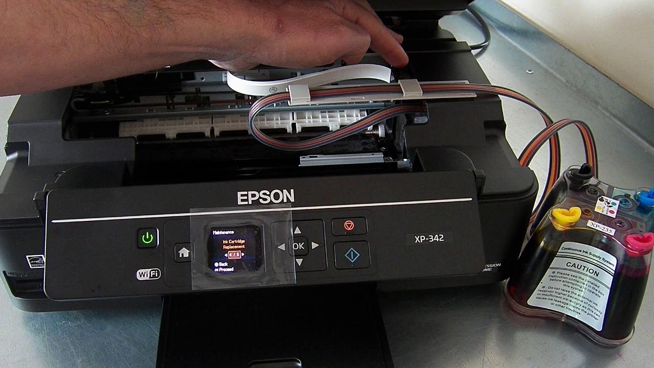 Замена прокладки epson. СНПЧ для Epson XP-342. МФУ Epson XP-342. Принтер Эпсон хр 342. Эпсон 342 с СНПЧ.