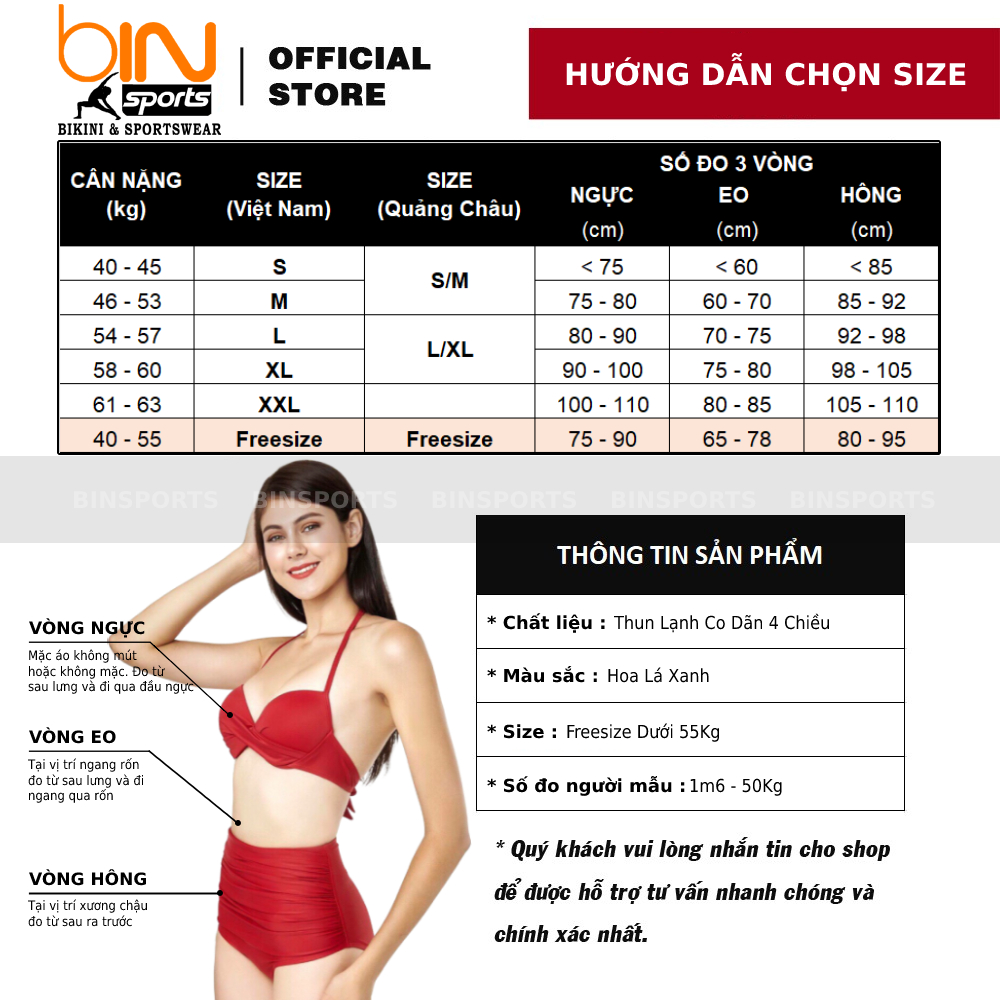 Bikini Nữ 2 Mảnh Bộ Đồ Bơi Đi Biển Quần Váy Áo Crop Cọc Tay Freesize BinSports BHV094