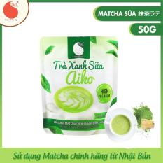 Bột trà xanh sữa Aiko thơm ngon, đặc biệt sử dụng matcha chính hãng Nhật Bản, không hương liệu , gói 50g