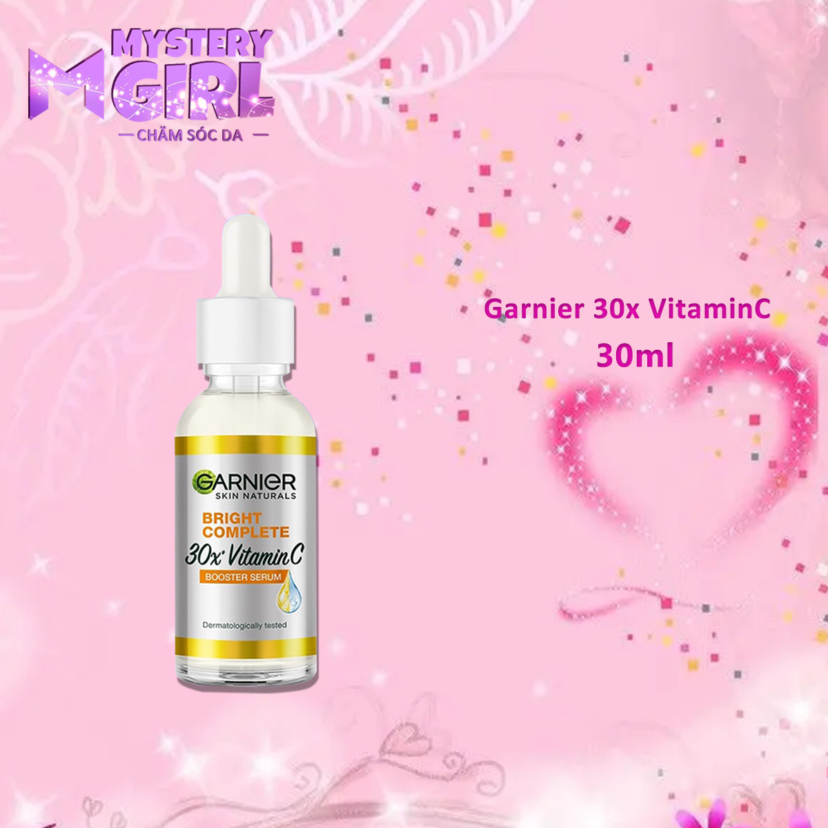 【HCM】Serum sáng da, giảm thâm mụn Vitamin C Garnier Bright Complete 30ml 30x Vitamin C Booster Serum Dưỡng trắng chống...