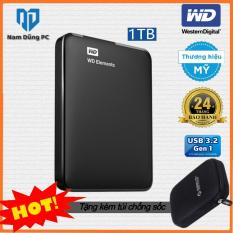 Ổ Cứng Di Động 1TB WD Elements (đen) + Bao vải WD