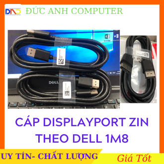 Cáp DisplayPort ,Dây DisplayPort 1,8M zin Theo Màn Hình DELL – Cam Kết Đúng Zin DELL ,Cáp DisplayPort 2 Đầu DisplayPort
