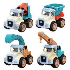 Đồ chơi mô hình xe công trình xây dựng lắp ráp cho bé gồm 4 xe nhiều màu sắc kích thích thị giác của bé, TẶNG kèm 1 xe ô tô mini xinh xắn, đáng yêu