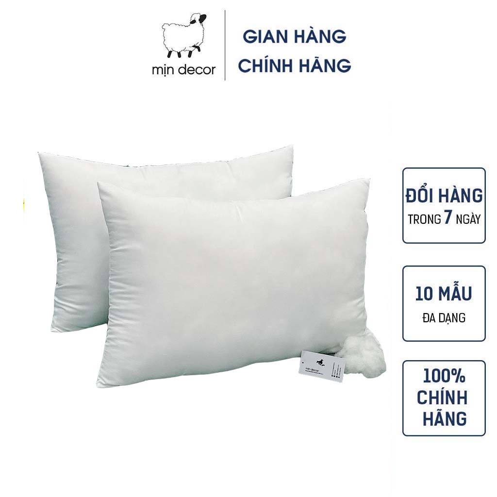Đôi ruột gối ép cotton O saka 45x65cm - Mịn Decor - Mềm mại thoáng mát