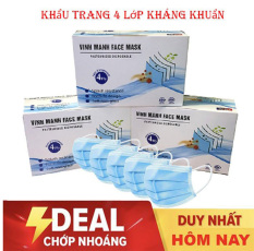 1 HỘP 50 cái KHẨU TRANG Y TẾ 4 LỚP KHÁNG KHUẨN VINH MANH FACE MASK BỘ Ý TẾ KIỂM DUYỆT