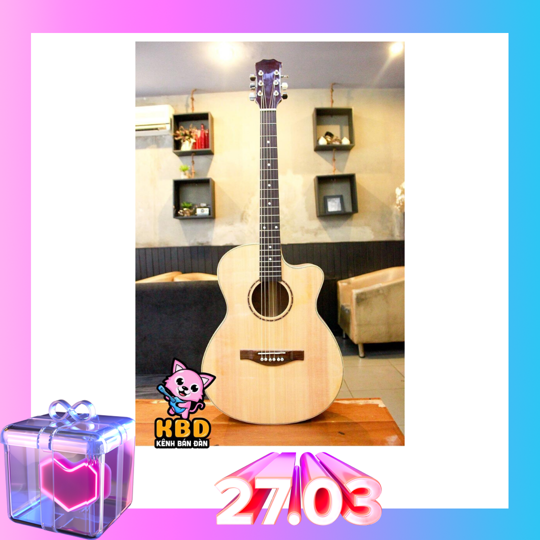 Đàn Guitar Acoustic KBD MS 2020 + pick gảy , giáo trình online hướng dẫn cho người mới tập chơi.[TẶNG KÈM KHÓA HỌC]