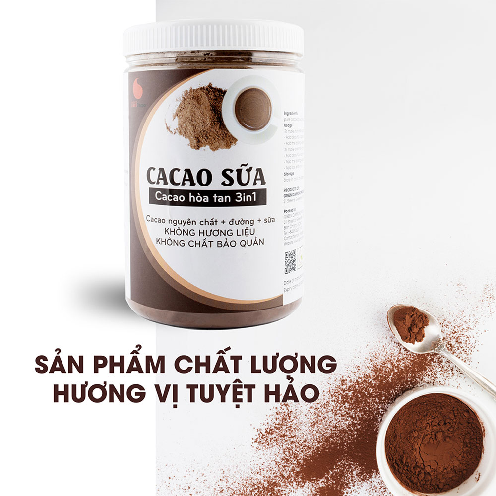 [SẢN XUẤT MỚI] Bột CACAO SỮA hòa tan 3 in 1 Light Cacao đậm đà thơm ngon,dùng pha uống liền,...