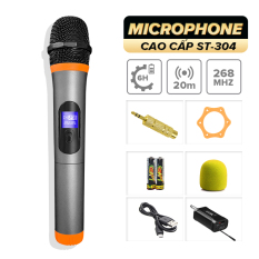 Micro không dây lẻ cao cấp C.O.K ST-304 (1 Micro tương thích với 1 đầu thu) [Micro Karaoke dành cho loa kéo, dàn âm Ly có cổng Mic Jack 6.5] – Hàng mới 100% chính hãng bảo hành 6 tháng