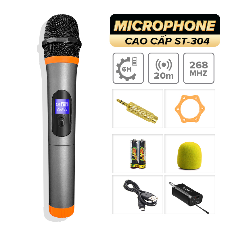 Micro không dây lẻ cao cấp C.O.K ST-304 (1 Micro tương thích với 1 đầu thu) [Micro Karaoke dành cho...