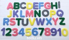 BỘ SỐ VÀ CHỮ CÁI TIẾNG ANH MAY 3 LỚP VẢI NỈ TEDU