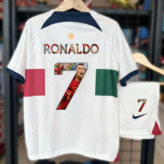 Quần áo cầu thủ RONALDO số 7 – Bồ Đào Nha màu Trắng 2023-24 phiên bản đặc biệt