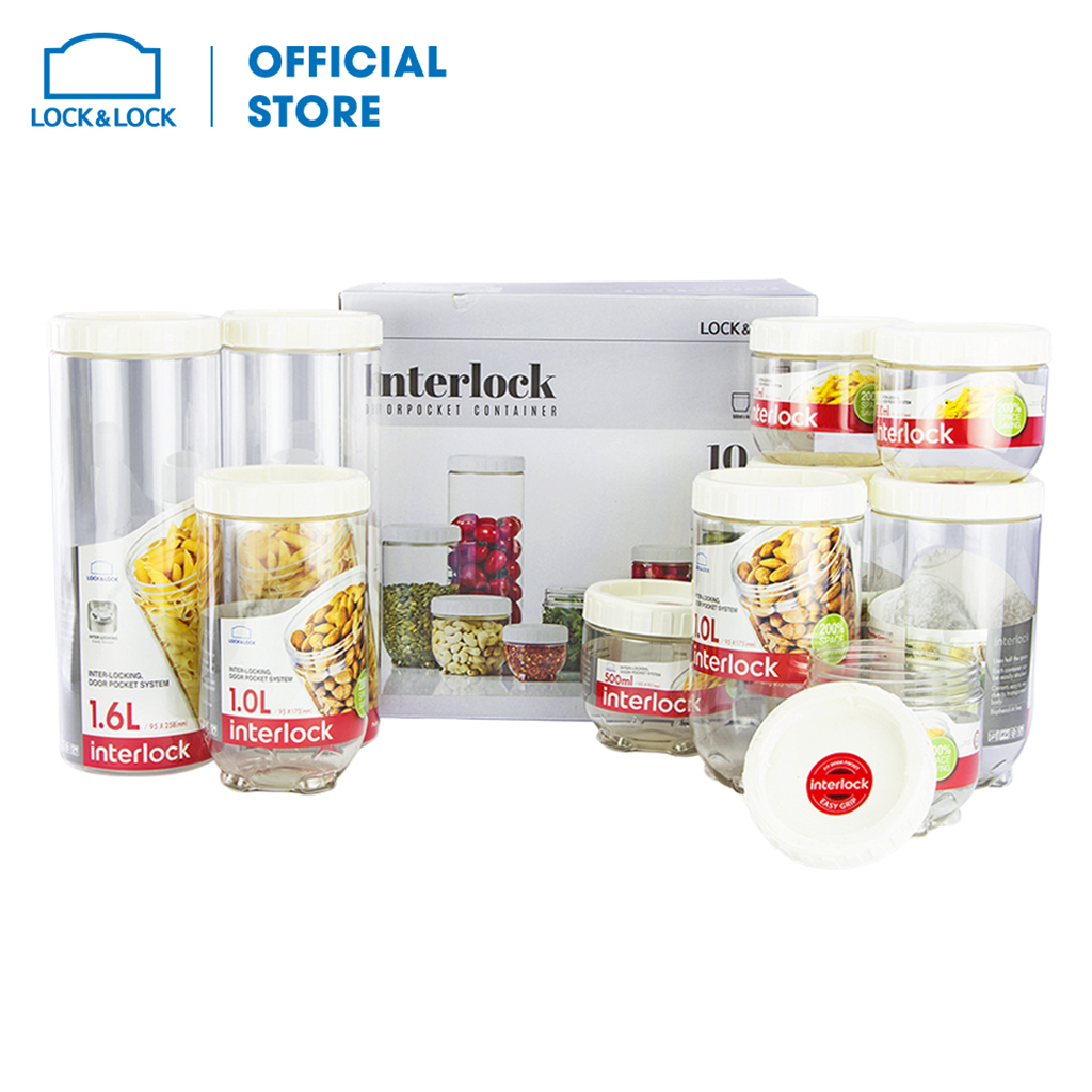 INL301WS10 - Bộ 10 hộp Lock&Lock Interlock giúp bảo quản thực phẩm tránh được mùi thức ăn hay thực phẩm...