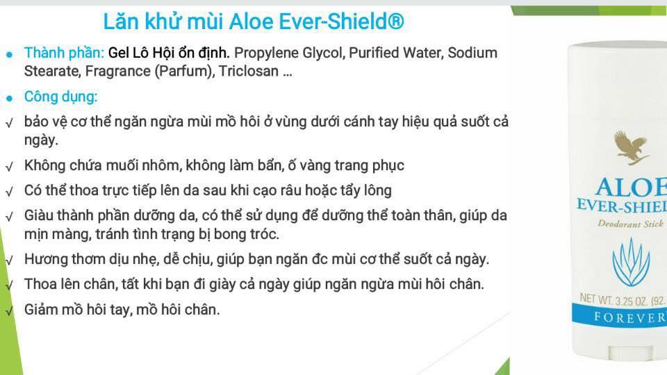[RẺ VÔ ĐỊCH] Aloe Ever Shield – Sáp khử mùi Lô Hội thiên nhiên