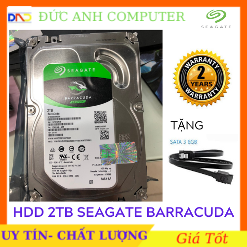 Ổ Cứng Hdd SEAGATE 2TB Barracuda -Bảo Hành 2 Năm – 1 Đổi 1- Tặng Cáp sata3 Zin- Clip Thật