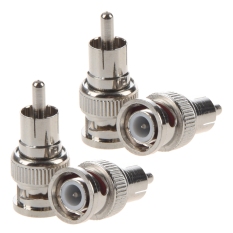 4 Pcs BNC Male to RCA Male RF Coaxial Connector Adapter for CCTV