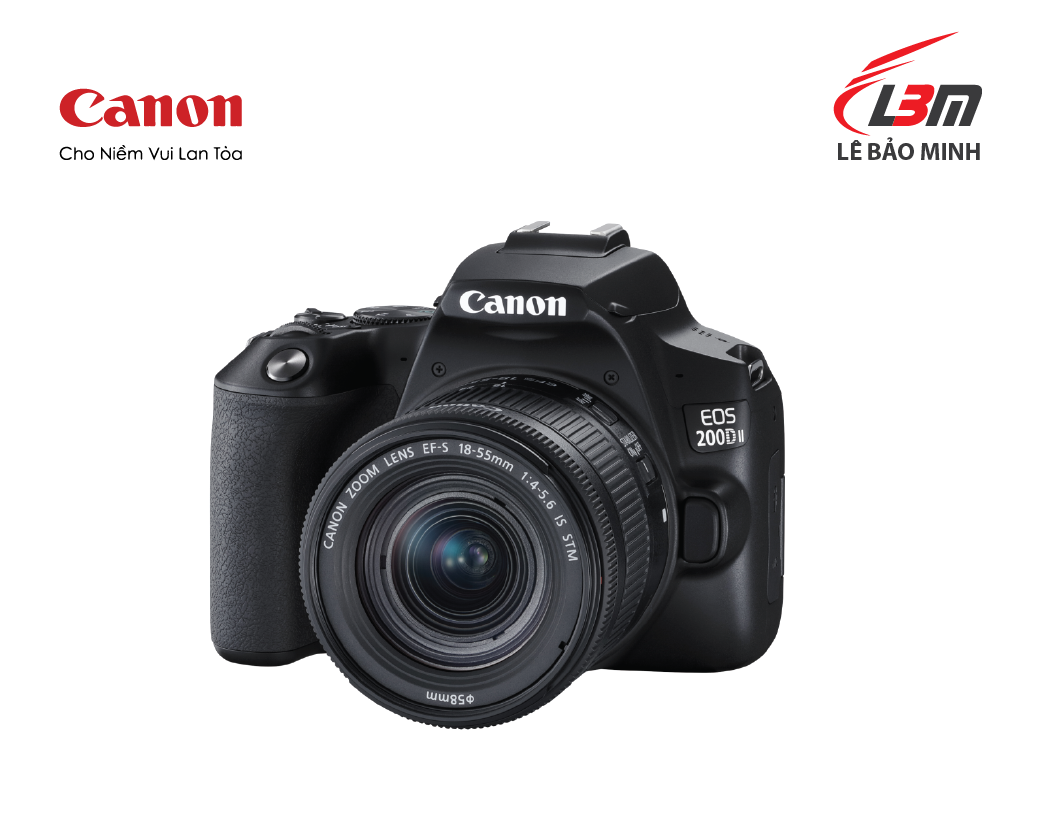 Máy ảnh Canon EOS 200D Mark II KIT EF-S18-55mm IS STM – Chính Hãng Lê Bảo Minh
