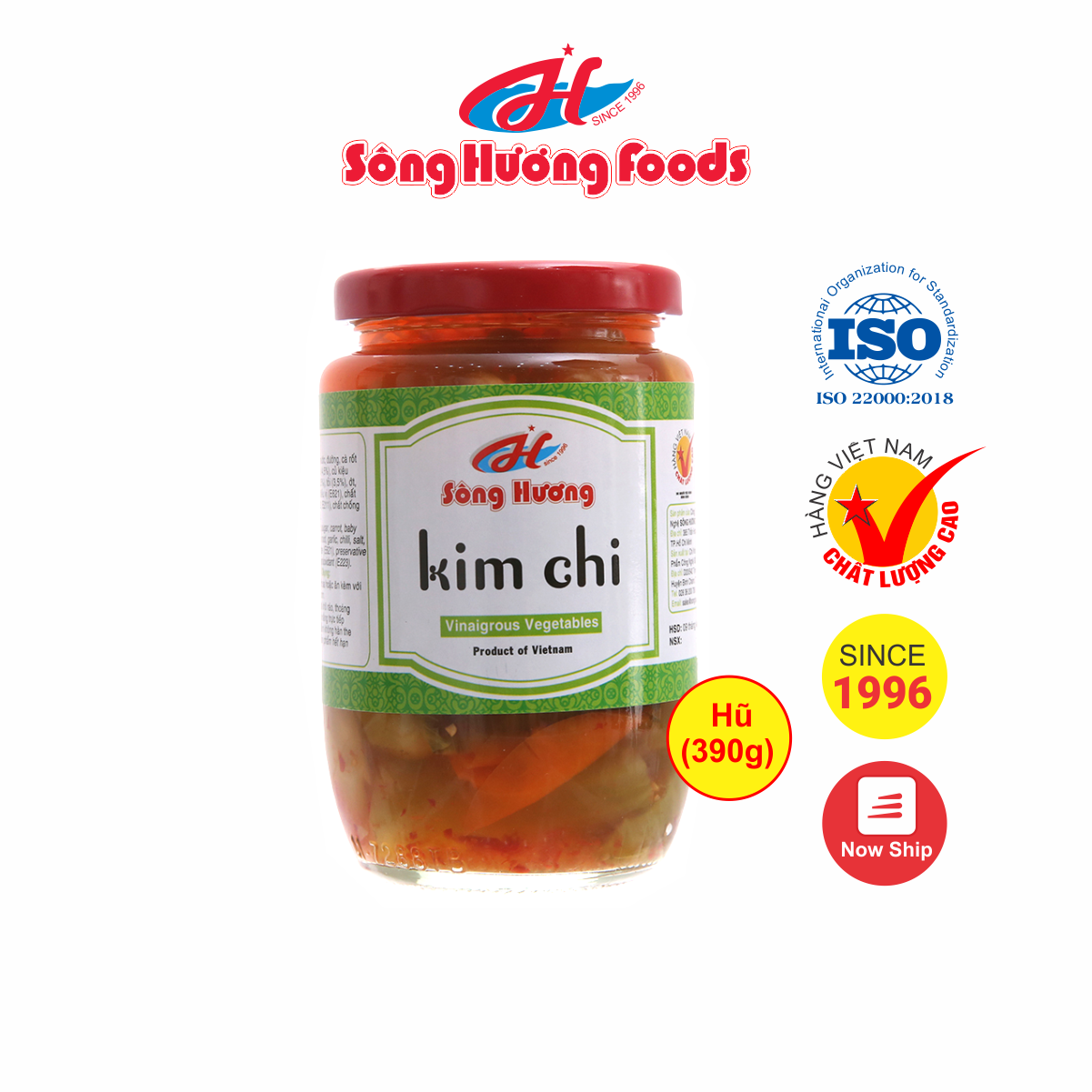 Kim Chi Sông Hương Foods Hũ 390g – Ăn kèm cơm , bún , phở , mì tôm , ăn vặt , thịt nướng