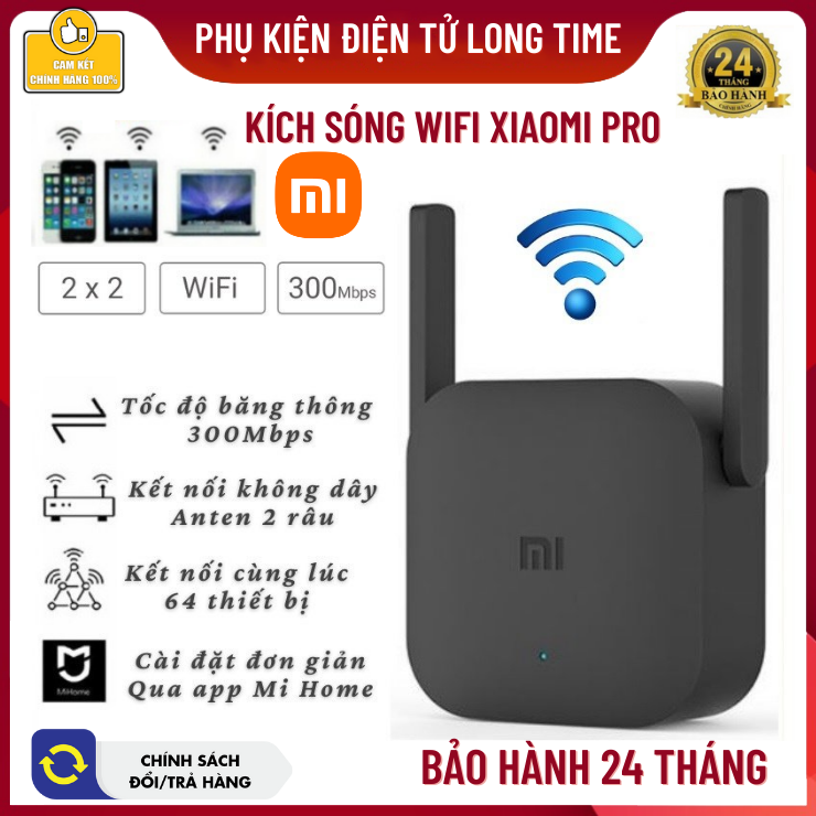 Kích sóng wifi Xiaomi Repeater Pro 300Mbps – Thiết bị mở rộng sóng 2 râu-Chuẩn Wifi: IEEE 802.11b/g/n 2-WiFi 2*2 DBI Antenna 2.4GHZ Giúp Tăng Khả Năng Phát Sóng Xuyên Tường,Mua Ngay Tại Shop : PKĐT LONG TIME