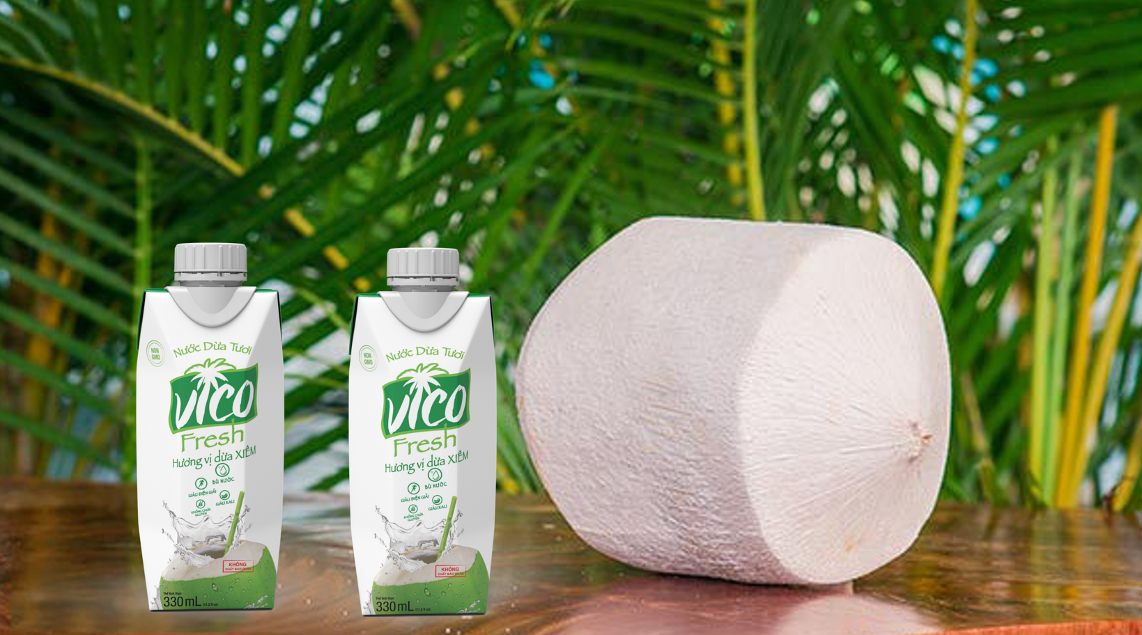 2 HỘP DỪA XIÊM VICO FRESH 330ML