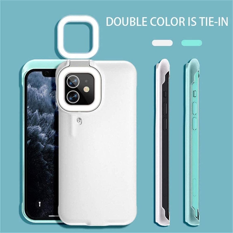 ¤✓▲ Built-in Selfie Ring Light Up Phone Case for IPhone 13 12 11 14 Pro Max XS XR X 14Pro...