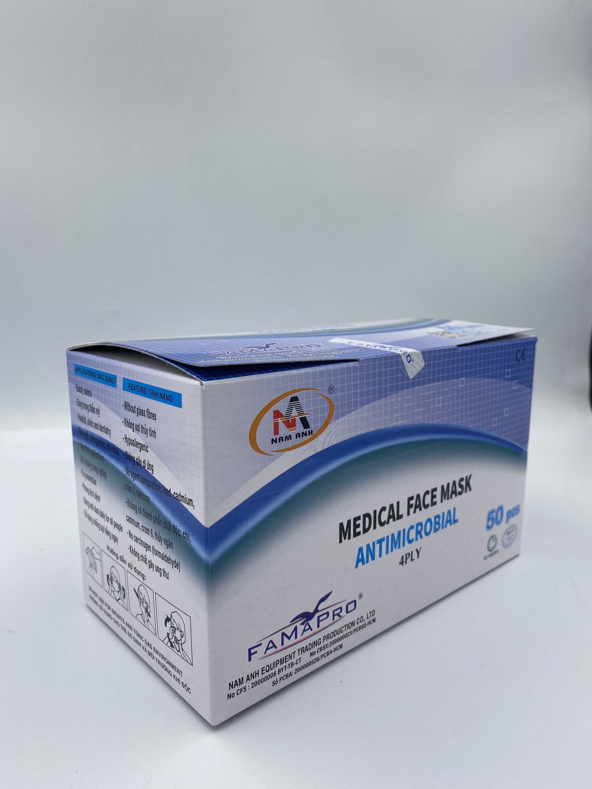 Combo 5 hộp khẩu trang y tế 4 lớp kháng khuẩn Famapro (50 cái / Hộp)