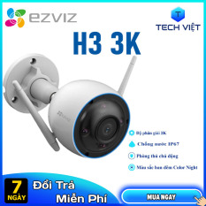[HÀNG CHÍNH HÃNG] Camera Wi-Fi EZVIZ H3 3K – Độ Phân Giải 5MP, Chống Nước IP67, Màu Sắc Ban Đêm – Tech Việt