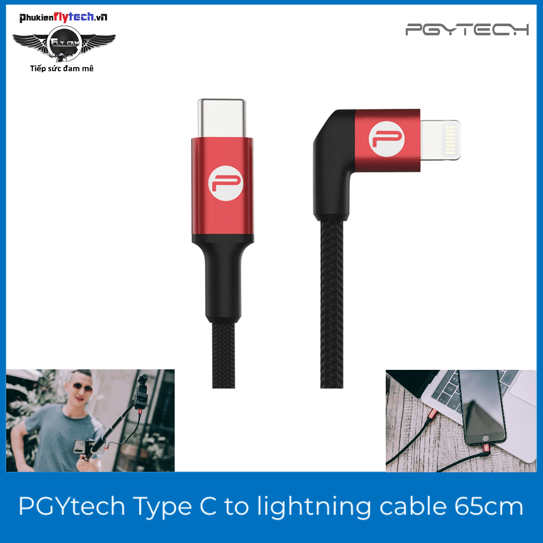 Cáp kết nối OTG – PGYtech Type C to lightning cable 65cm