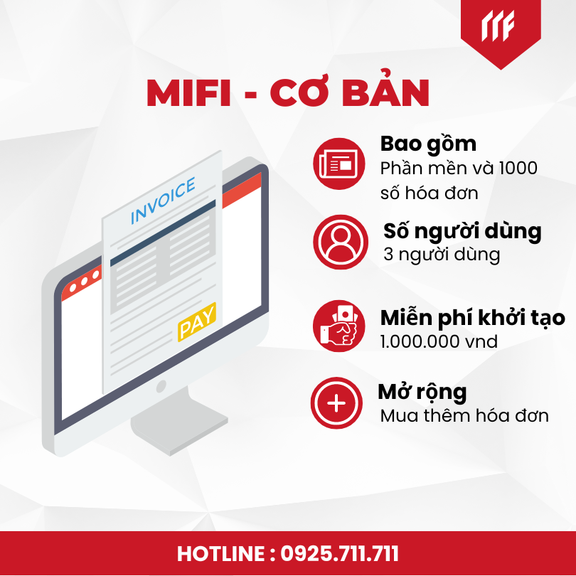 Phần mềm và 1000 số hóa đơn điện tử Mifi – Cơ bản