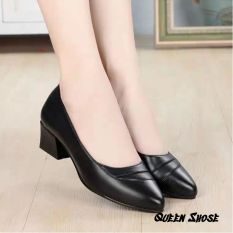 Giày búp bê nữ đế vuông 3cm -da lỳ cao cấp – Hàng VNXK