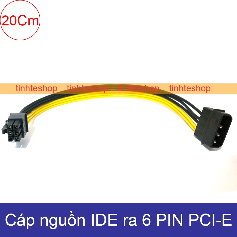 Cáp nguồn 1 molex IDE/ATA 4pin PSU ra molex 6pin PCI-E - Cáp ngồn card màn hình 6pin 20Cm DIY
