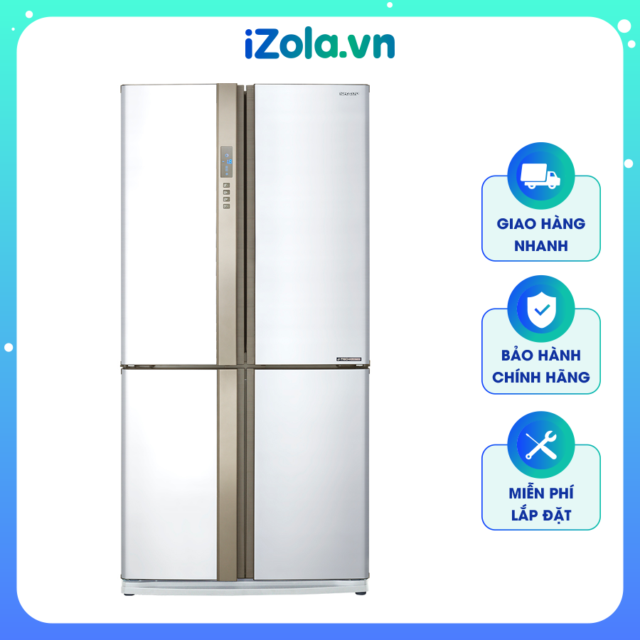 [Giao tại HCM] Tủ lạnh Sharp Inverter 678 lít SJ-FX680V-WH - Ngăn làm lạnh kép Hybrid cooling - Làm đá...