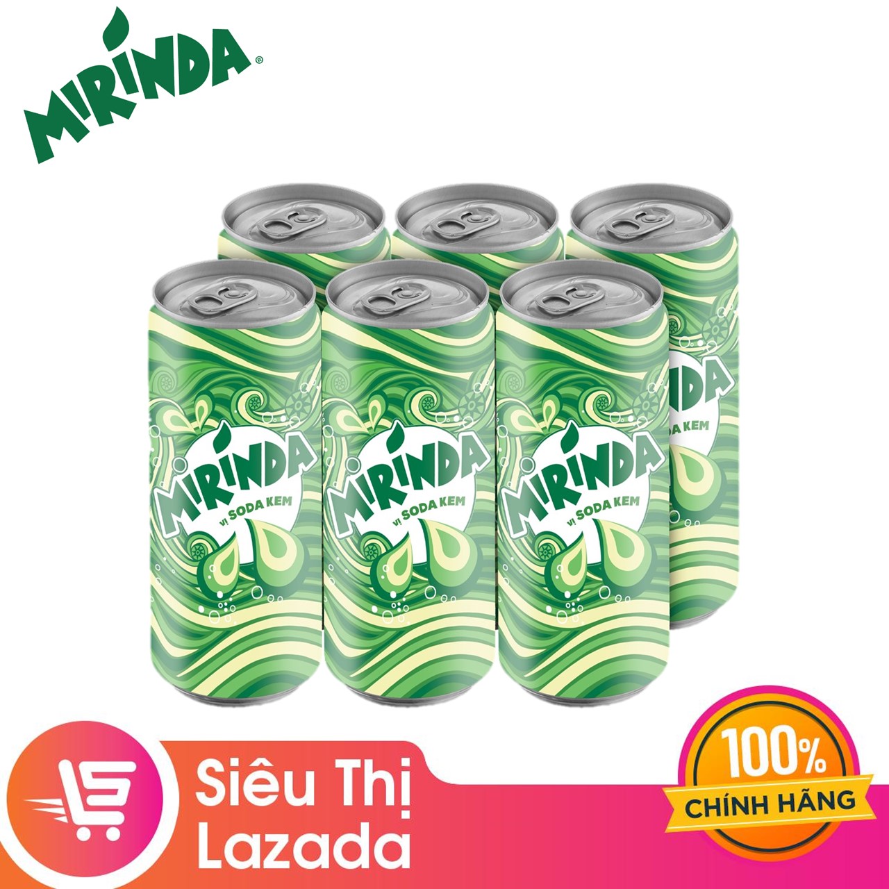Lốc 6 Lon Nước Giải Khát Có Gaz Mirinda Vị Soda Kem (330ml/Lon)