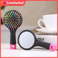 Lamdepdeal – Lược chải tóc Rainbow kèm gương 2IN1 – Phụ kiện làm đẹp không thể thiếu của bạn gái- Dụng cụ làm tóc