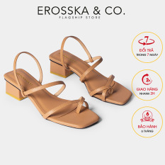 Giày sandal cao gót nữ Erosska kiểu dáng xỏ ngón dây mảnh thời trang cao 5cm EB024 (BR)
