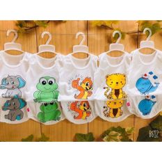 Set 5 Bộ Ba Lỗ Chip Cho Bé Trai Và Bé Sơ Sinh Từ 3-15Kg Cotton Hoạ Tiết Đáng Yêu