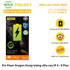 Pin Pisen dung lượng siêu cao (Pin Dragon) cho IP 6 / 6s / 6p – 8 / 8p / X – Hàng chính hãng