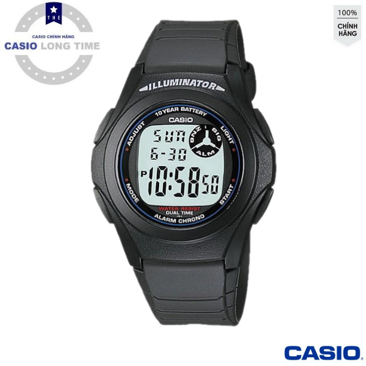 Đồng hồ nam dây nhựa Casio F-200W-1ADF – Viền Xanh – Tuổi Thọ Pin 10 Năm- Chống Nước , đồng hồ nam , đồng hồ điện tử , đồng hồ nữ , đồng hồ chống nước