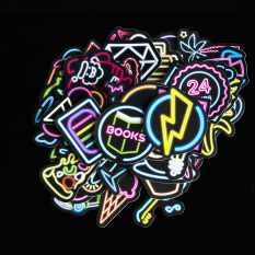 Sticker dán cao cấp cute chống nước PHONG CÁCH ĐÈN NEON trang trí xe dán mũ bảo hiểm dán Laptop điện thoại đàn guitar đàn ukulele…