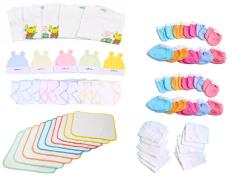 Combo 60 Món Đồ Dùng Cho Bé Sơ Sinh( 5 áo Trắng tay dài nút giữa + 10 tã, 05 nón + 10 cặp bao tay + 10 bao chân + 10 lót + 10 khăn)