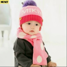 SET MŨ NÓN LEN KÈM KHĂN CHO BÉ HÌNH MẶT CƯỜI MICKY DATANSHOP