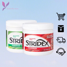 🦋giảm giá🦋 Miếng pad tẩy da chết, hỗ trợ giảm mụn Stridex Daily Care Acne Pads with Salicylic Acid, Maximum Strength 55 Pads