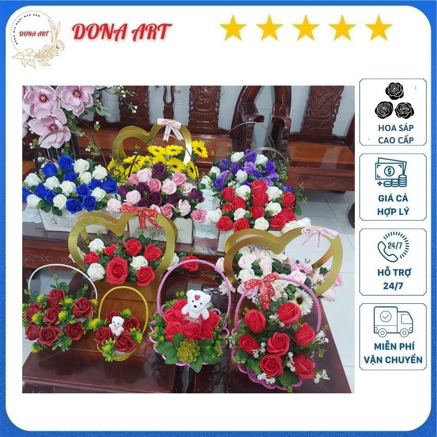 LÃNG hoa sáp thơm để bàn 30 bông , hoa sinh nhật , hoa decor DONA ART LH 102 phong...