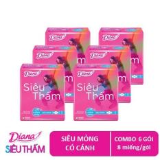 Lô 6 Băng vệ sinh Diana siêu thấm siêu mỏng cánh 8 miếng