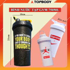 Bình nước tập gym 750ml cao cấp, tập thể thao, đá bóng TOPBODY – T1 – BNGYM02