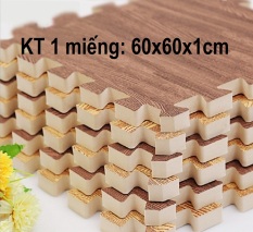 BỘ 12 MIẾNG THẢM XỐP VÂN GỖ CAO CẤP