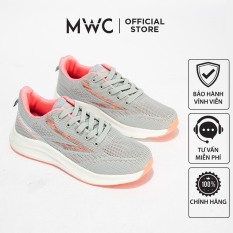 Giày Thể Thao Nữ MWC Sneaker Vải Dệt Màu Đen Hồng Xám NUTT- 0718